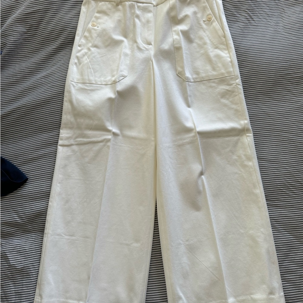 J. Crew Cream Wide-Leg Pants - Picture 3 of 5